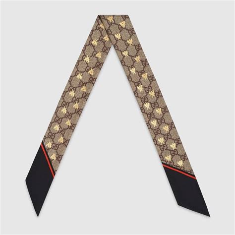 gucci bee silk neck bow|Gucci GG bees silk neck bow.